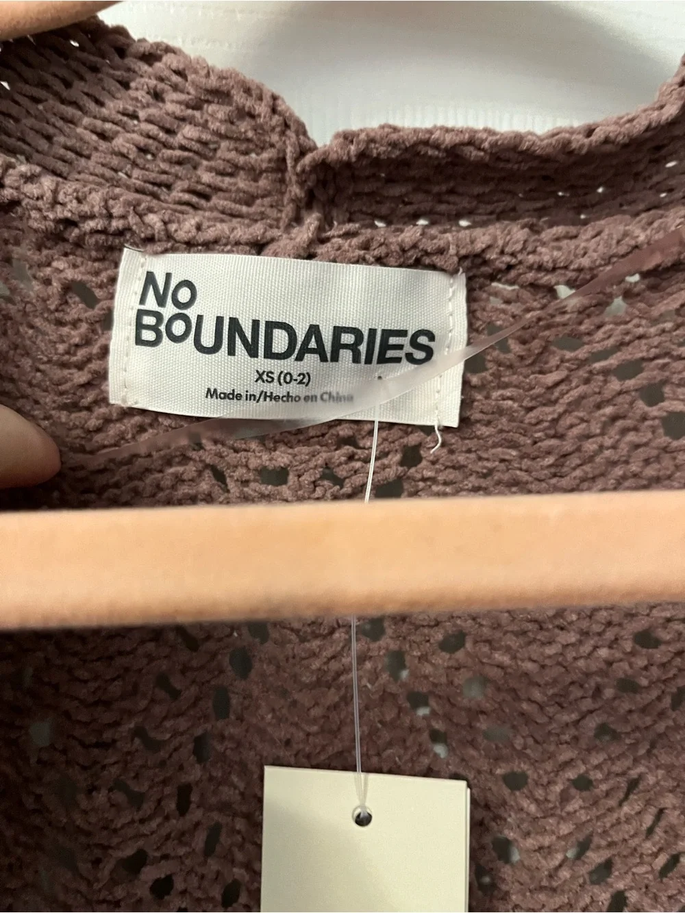 No Boundaries Open-Front Knit Cardigan - Dusty Mauve - Picture 2 of 5